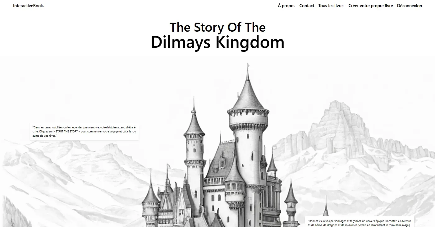 Page d'un livre interactif