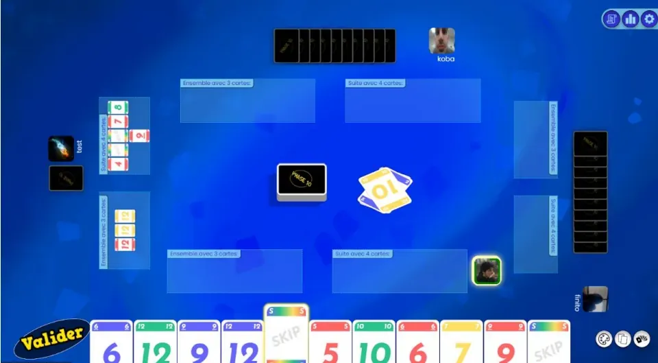 Table de jeu de Phase 10